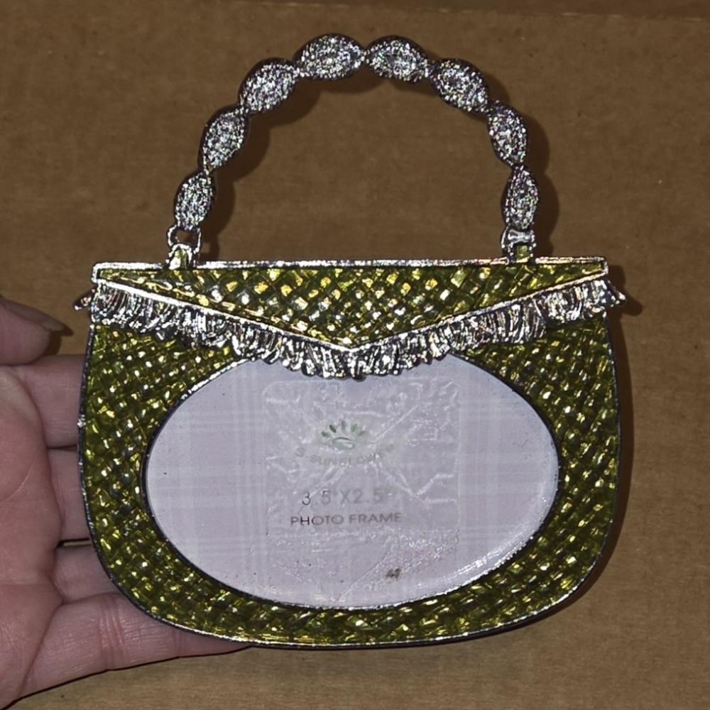 Sunflower Designs Purse Shaped Picture Frame 4.5 X 4.5
